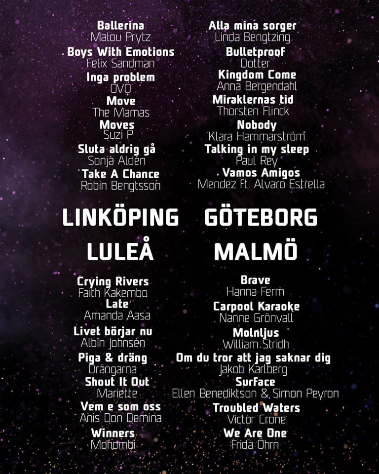 Melodifestivalen 2020: All You Need To Know About The 28 Artists! 1 melfest2020artistlist